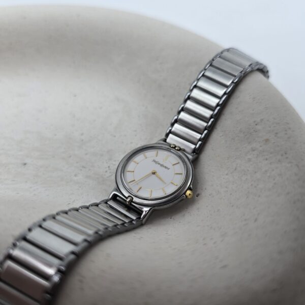 YSL - srebrny zegarek vintage