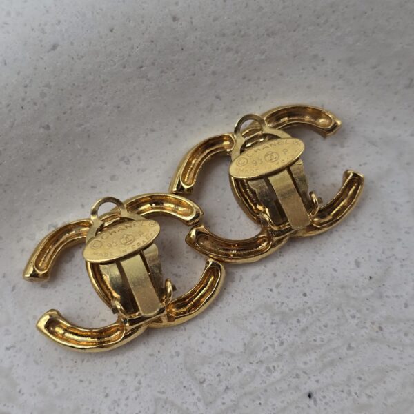 CHANEL - klipsy vintage logo CC tył