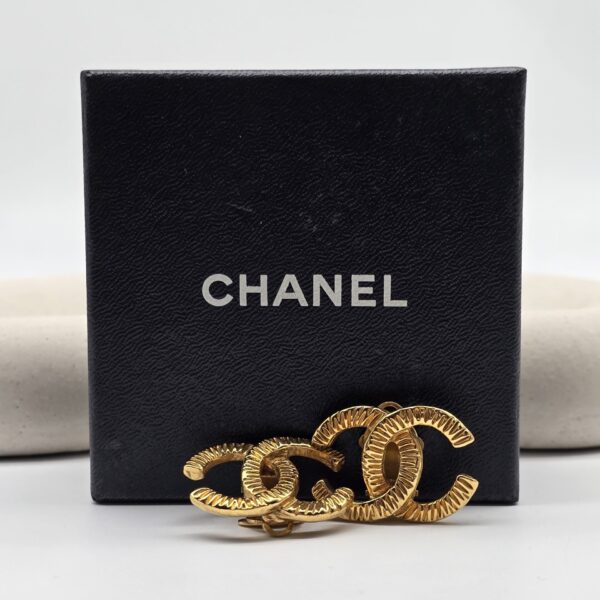 CHANEL - klipsy vintage logo CC z pudełkiem