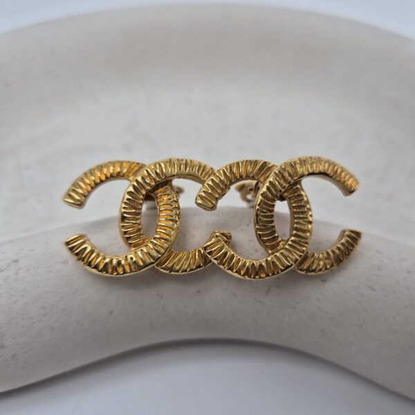CHANEL - klipsy vintage logo CC