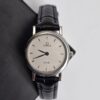 OMEGA De Ville - srebrny zegarek vintage na czarnym pasku