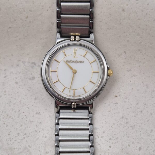 YSL - srebrny zegarek vintage