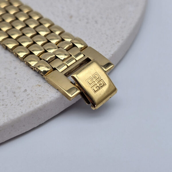 GIVENCHY - złoty zegarek vintage na bransolecie zapięcie