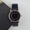 YSL - duży zegarek vintage z granatowymi wstawkami