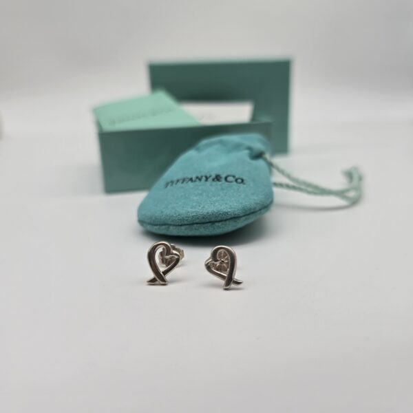 TIFFANY&CO - minimalistyczne kolczyki vintage w kształcie serca, srebro 925 wszystko
