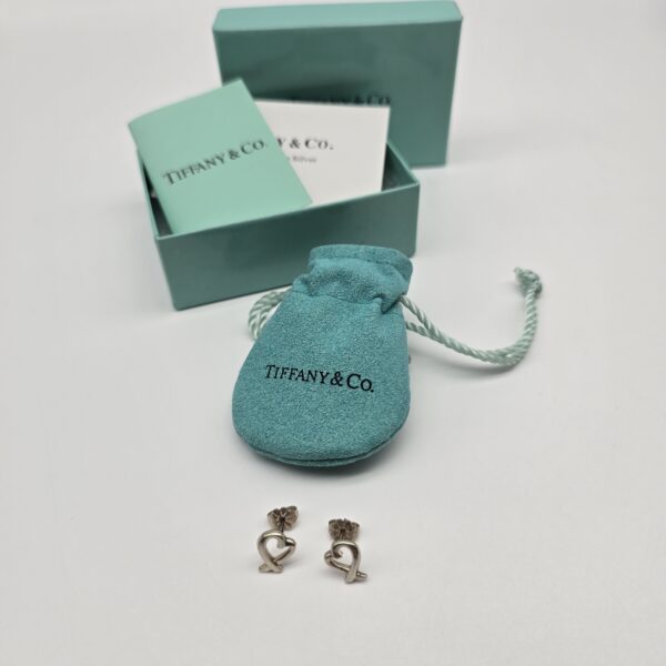 TIFFANY&CO - minimalistyczne kolczyki vintage w kształcie serca, srebro 925 wszystko drugie