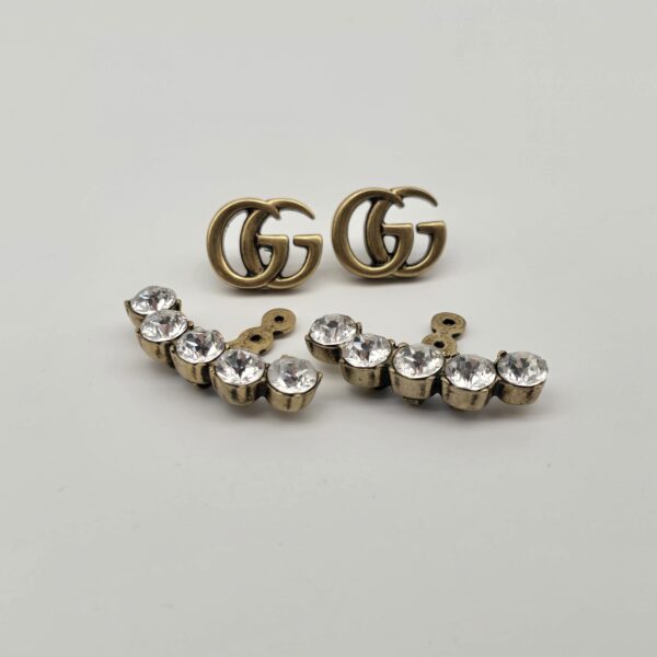 GUCCI - pozłacane kolczyki vintage rozpięte