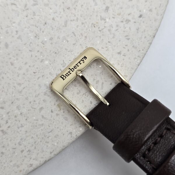BURBERRY - klasyczny zegarek vintage na brązowym pasku sprzączka