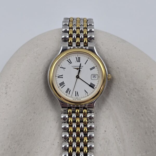 LONGINES - klasyczny zegarek vintage z rzymskimi indeksami cały przód