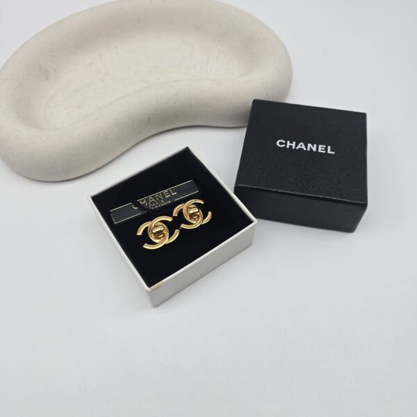 CHANEL - klipsy vintage turnlock w pudełku