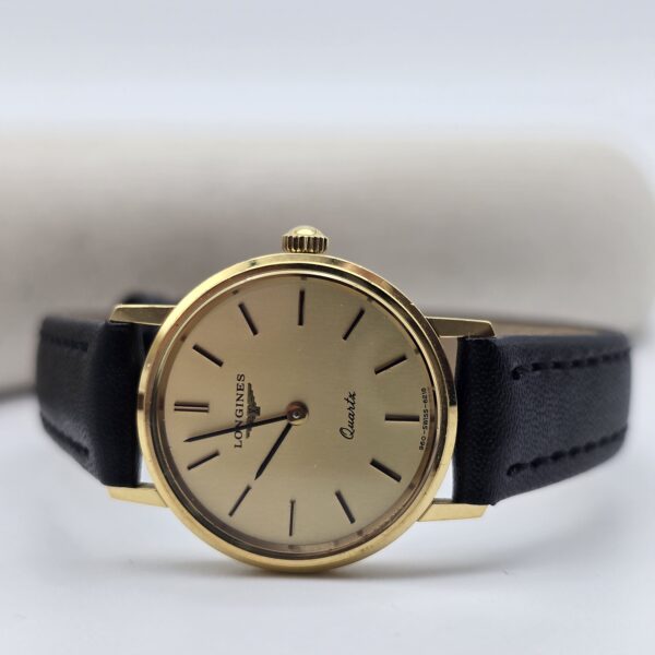 LONGINES - minimalistyczny zegarek vintage na czarnym pasku