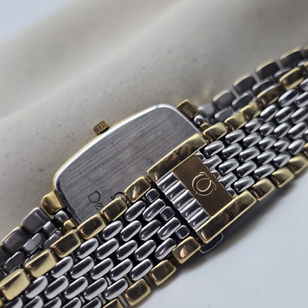 OMEGA – geometryczny zegarek vintage na bransolecie, lata 90. zapięcie