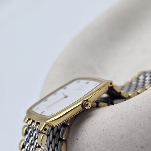OMEGA – geometryczny zegarek vintage na bransolecie, lata 90. koronka
