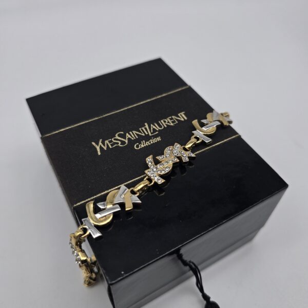 YVES SAINT LAURENT - bransoletka z kryształami vintage