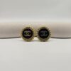 CHANEL - okrągłe klipsy vintage z logo