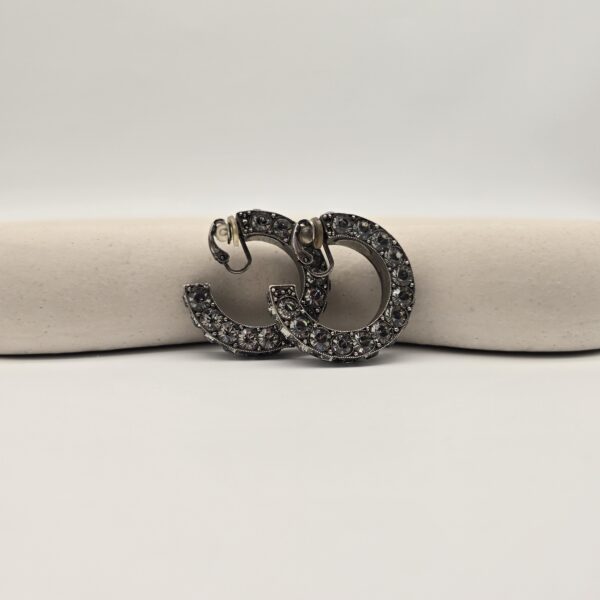 LANVIN - srebrne klipsy vintage
