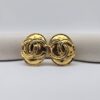 CHANEL - pozłacane owalne klipsy vintage z logo