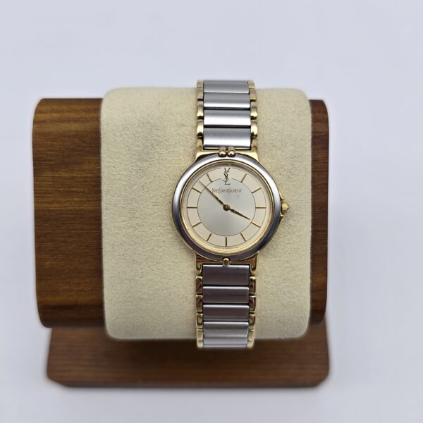 YSL - minimalistyczny zegarek vintage w bikolorze