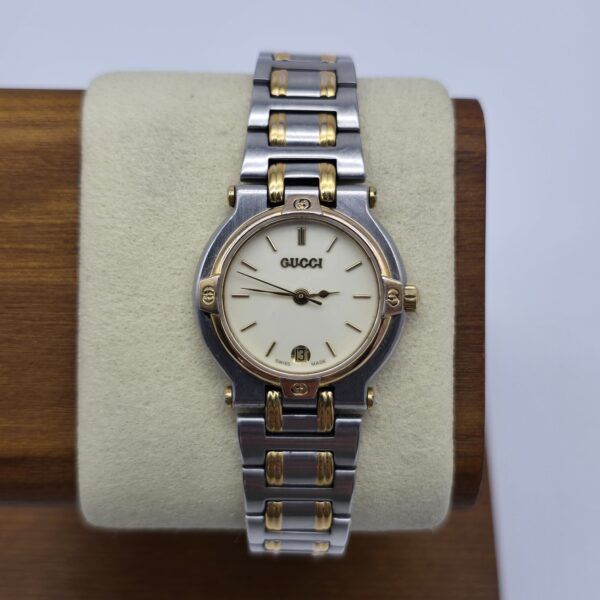 GUCCI - elegancki zegarek vintage w stylu two-tone