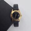 GUCCI - złoty zegarek vintage z czarną tarcząv