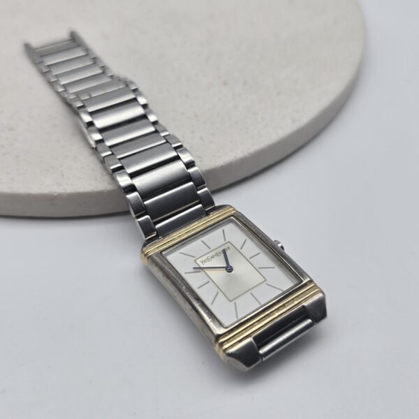 YVES SAINT LAURENT - prostokątny zegarek vintage przód
