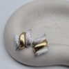 CHRISTIAN DIOR – klipsy vintage w rzeźbiarskiej formie, złoto i srebro