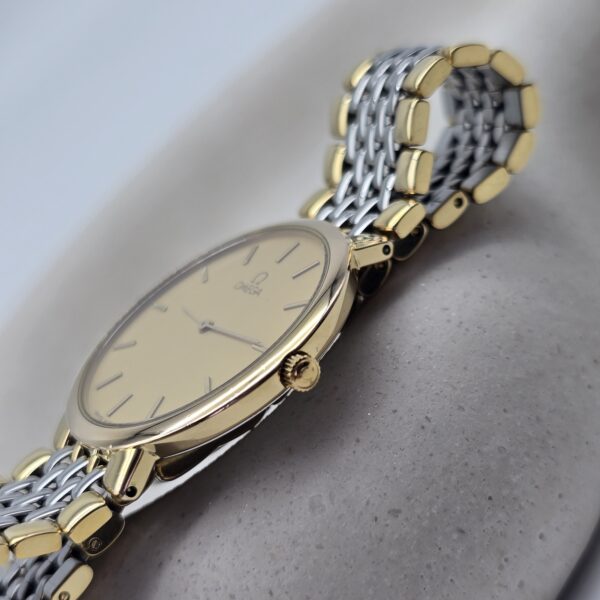 OMEGA – elegancki zegarek vintage na bransolecie, lata 90. koronka