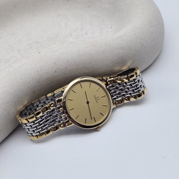 OMEGA – elegancki zegarek vintage na bransolecie, lata 90. front