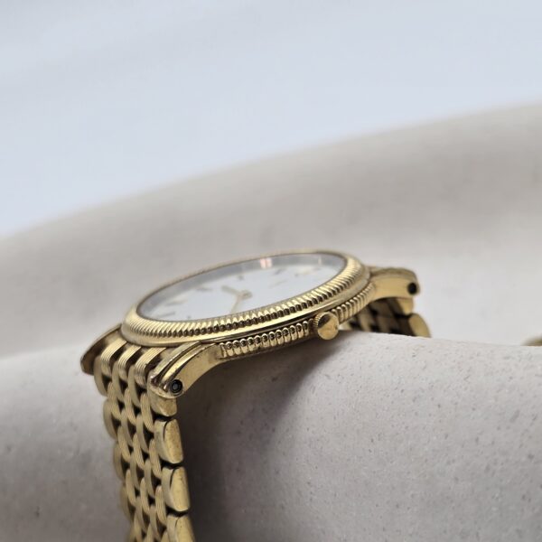 YSL – złoty zegarek vintage na bransolecie z rzymskimi indeksami, lata 90. koronka