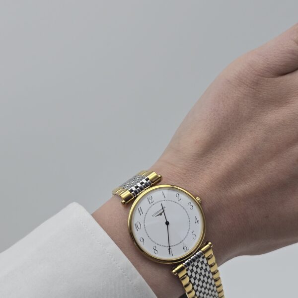 LONGINES - elegancki zegarek vintage, La Grande Classique, lata 90. na modelce