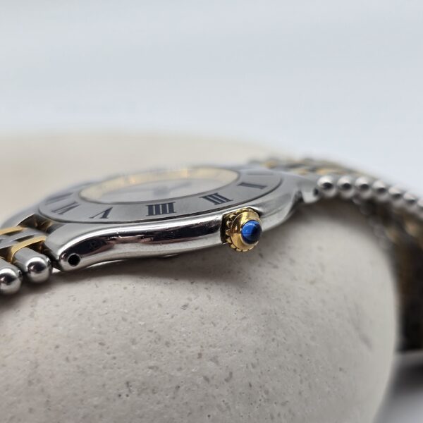CARTIER - zegarek vintage na bransolecie, Must de Cartier 21, lata 90. koronka