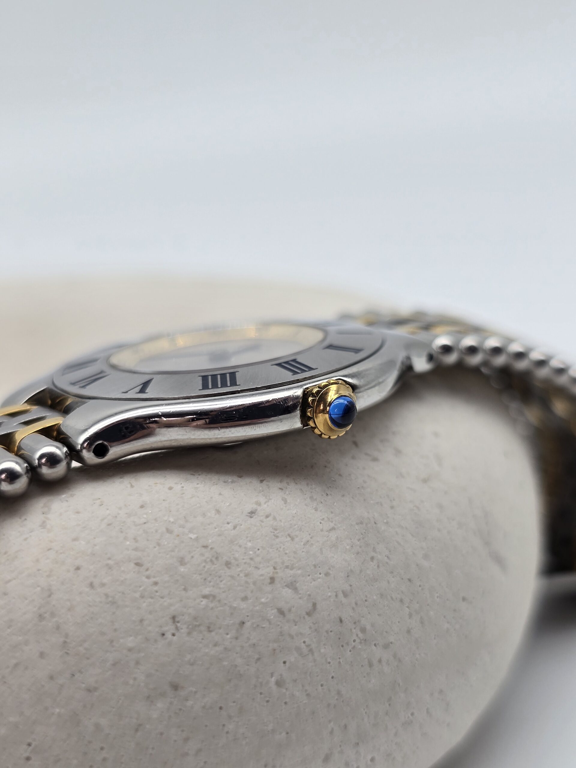 CARTIER - zegarek vintage na bransolecie, Must de Cartier 21, lata 90. koronka