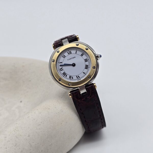 CARTIER - elegancki zegarek vintage, Santos Ronde, lata 90.