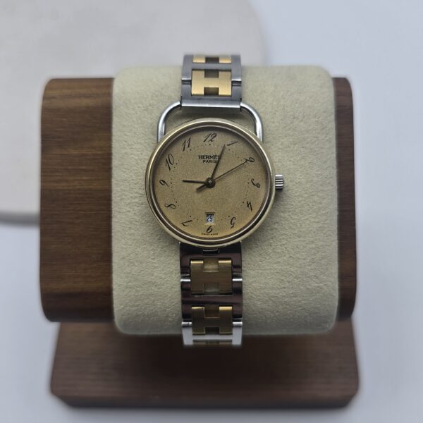 HERMÈS - zegarek vintage na złoto-srebrnej bransolecie