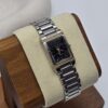YVES SAINT LAURENT – geometryczny zegarek vintage z czarną tarczą