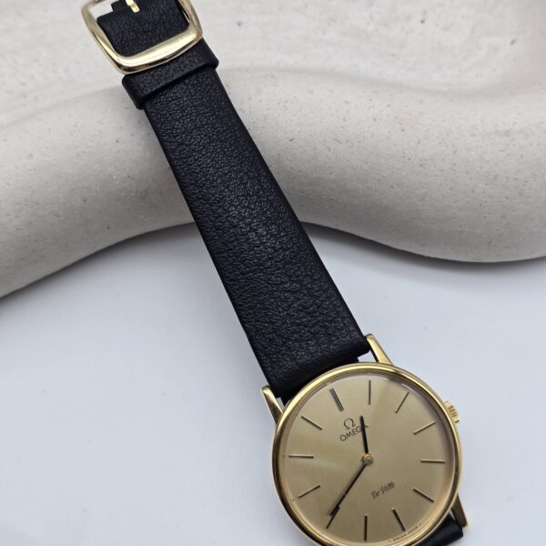 OMEGA - zegarek vintage z szampańską tarczą, De Ville, lata 70. front