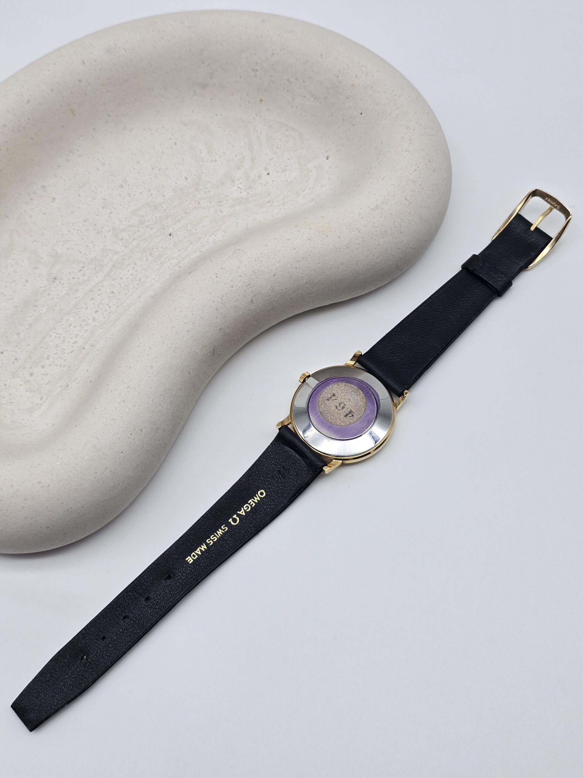 OMEGA - zegarek vintage z szampańską tarczą, De Ville, lata 70. tył