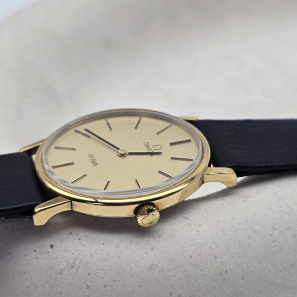 OMEGA - zegarek vintage z szampańską tarczą, De Ville, lata 70. koronka