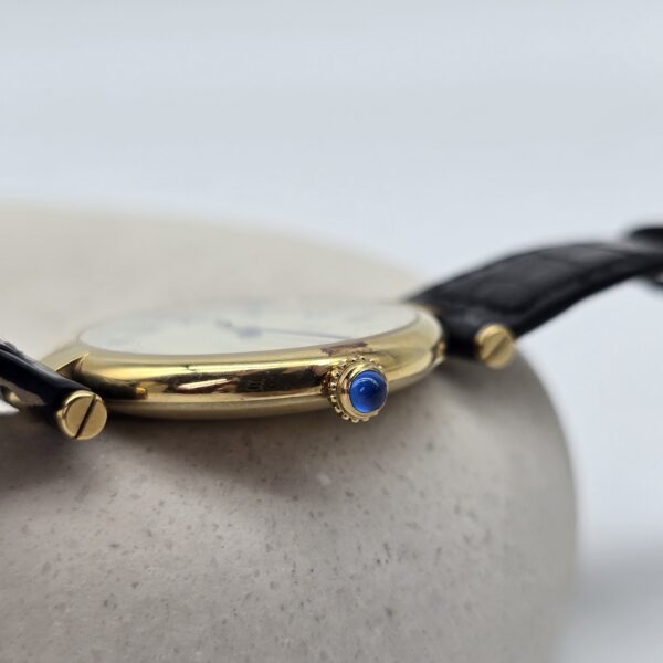 CARTIER - zegarek vintage Must de Cartier Vendôme Vermeil z rzymskimi indeksami koronka
