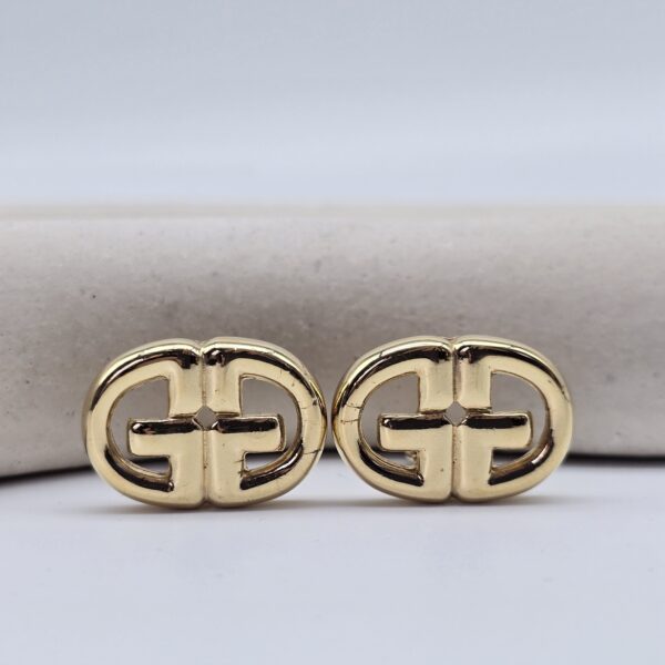 GIVENCHY - eleganckie klipsy vintage z monogramem, lata 90. front