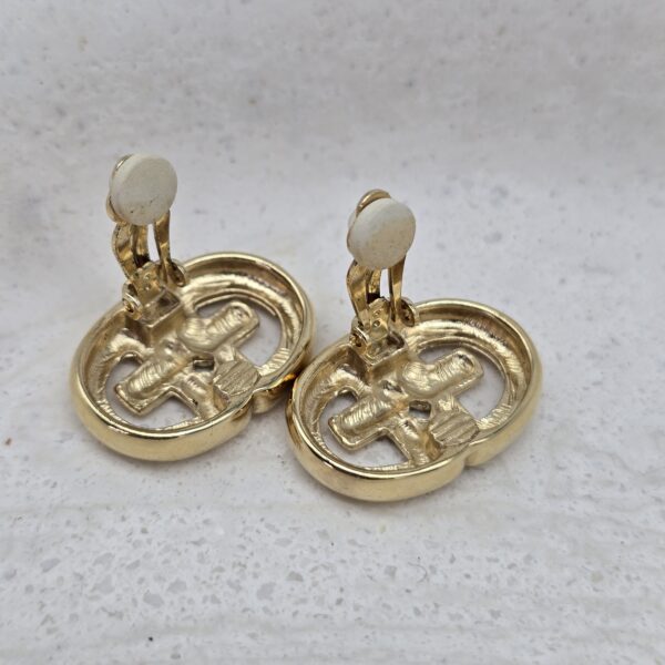GIVENCHY - eleganckie klipsy vintage z monogramem, lata 90. tył