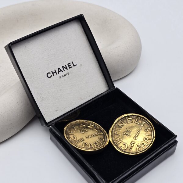 CHANEL - klipsy vintage ,,31 Rue Cambon Paris", lata 90.