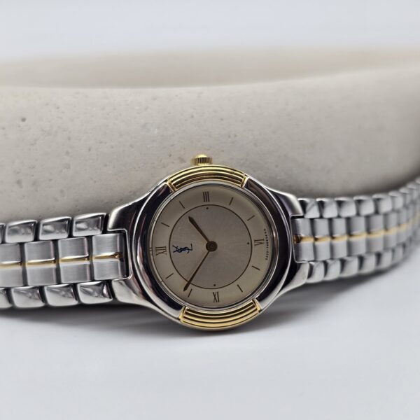 YSL - elegancki zegarek vintage w bikolorze, lata 90.
