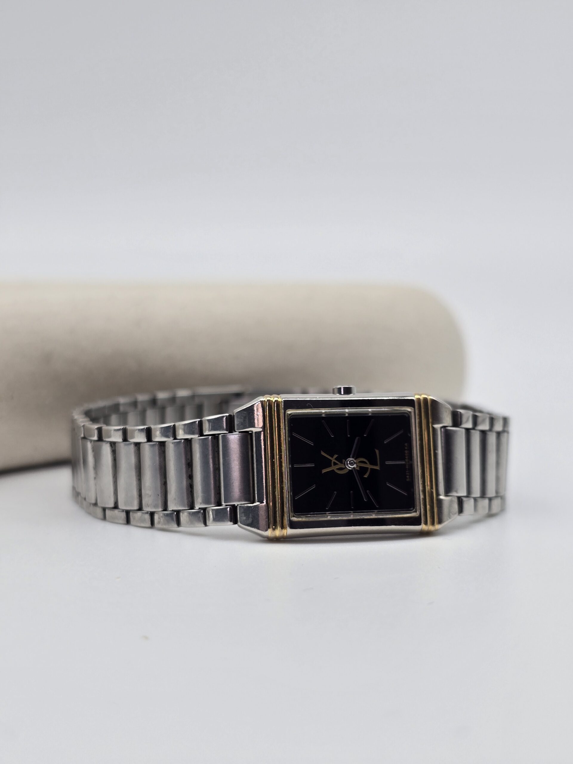 YSL - zegarek vintage z prostokątną kopertą, lata 90.