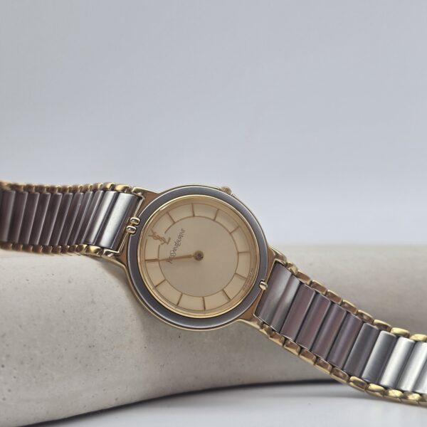 YSL - zegarek vintage z liniowymi indeksami, lata 90.