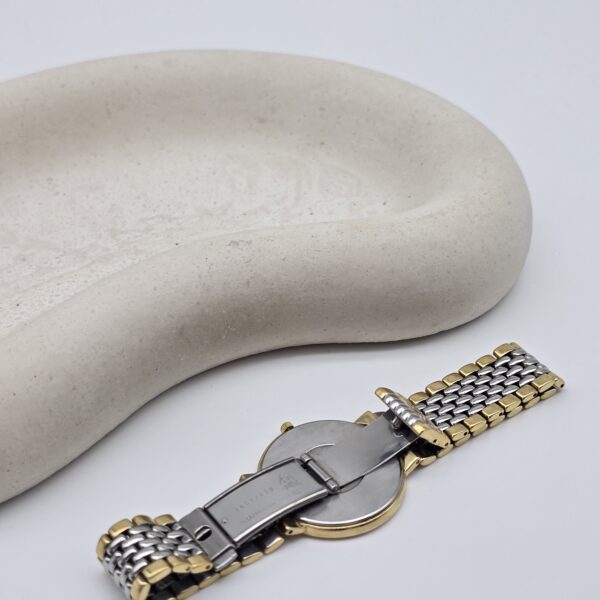 OMEGA De Ville - elegancki zegarek vintage na bransolecie z złotą tarczą tył