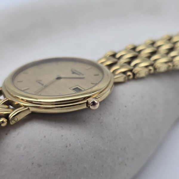 LONGINES - elegancki zegarek vintage z ozdobną bransoletą koronka