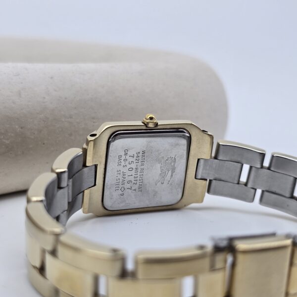 BURBERRY - elegancki zegarek vintage z kwadratową kopertą tył