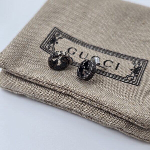 GUCCI Interlocking G - subtelne kolczyki vintage z monogramem dodatkowe