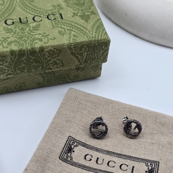 GUCCI Interlocking G - subtelne kolczyki vintage z monogramem inne